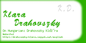 klara drahovszky business card